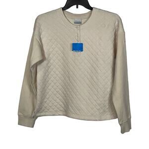 Columbia Women's Hart Mountain Quilted Crewneck Top - Chalk large $90